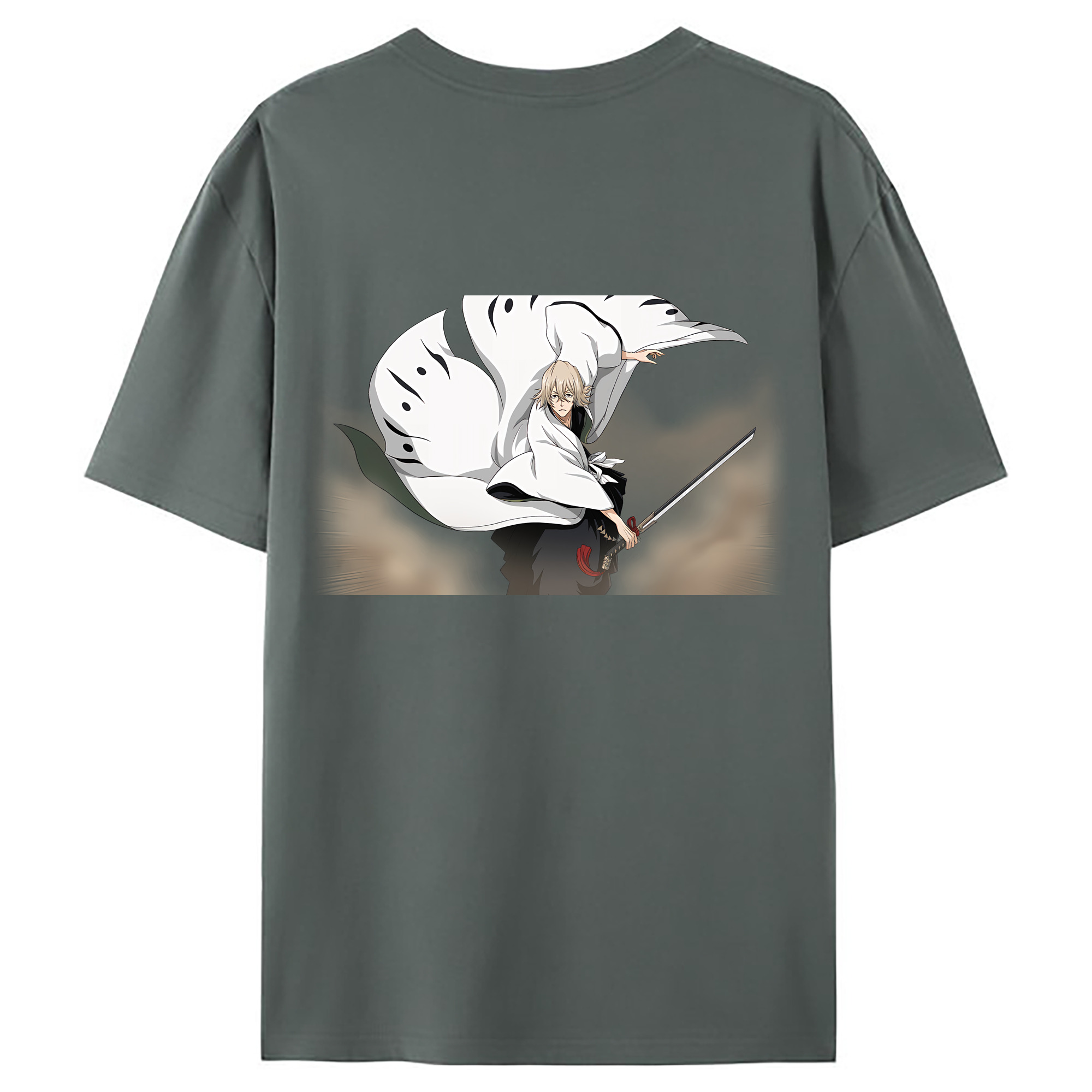 （画像用） "ブリーチ 浦原 喜助（うらはら きすけ） BLEACH Urahara Kisuke " 綿100％ メンズ半袖Tシャツ（バックプリント） 通気性